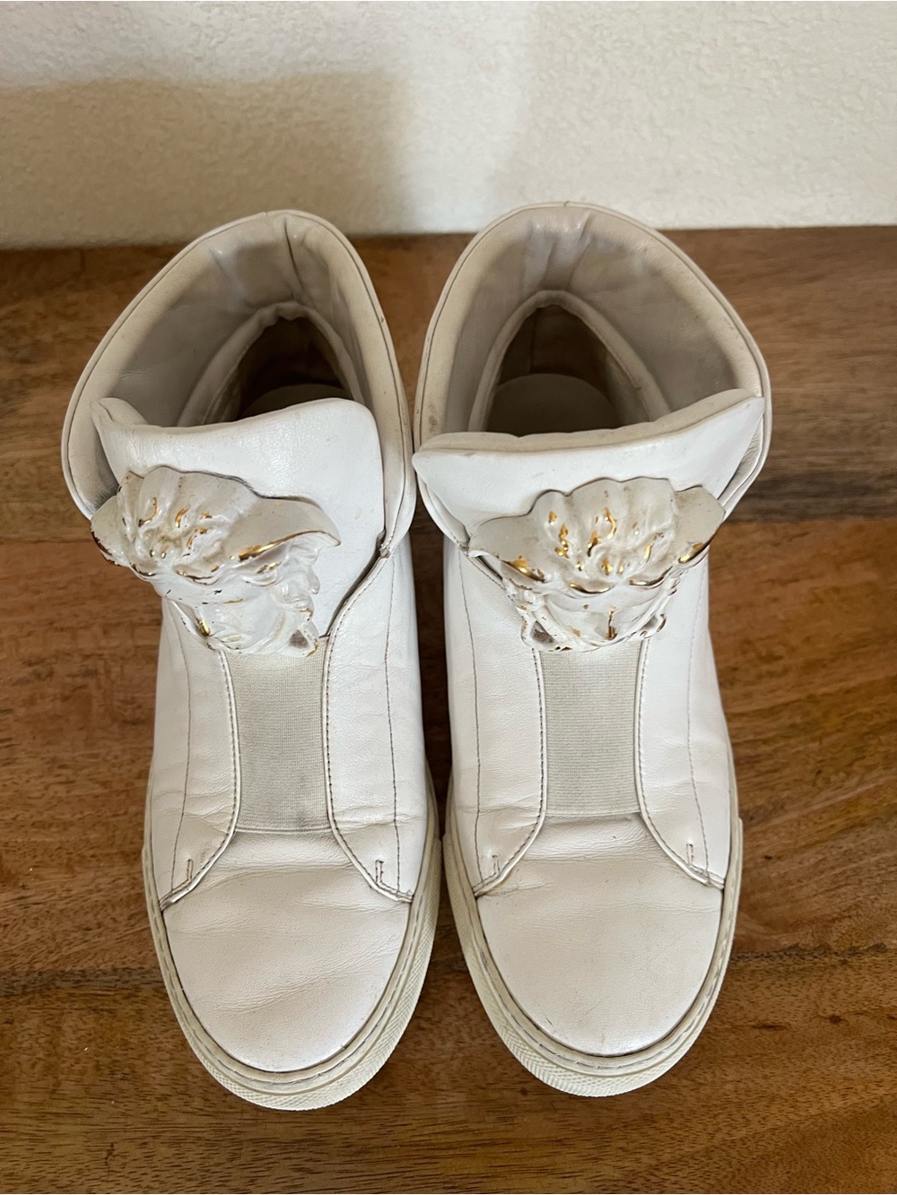 Versace White Leather High Top Medusa Sneakers EU 37 - Picture 4 of 14
